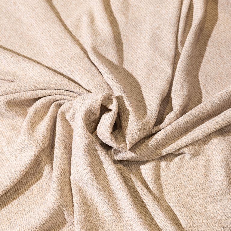 Janus maßgefertigter Vorhang mit dichter, strukturierter Jacquard-Webung in Weiß, Creme und Beige.  SEO Description — EN
