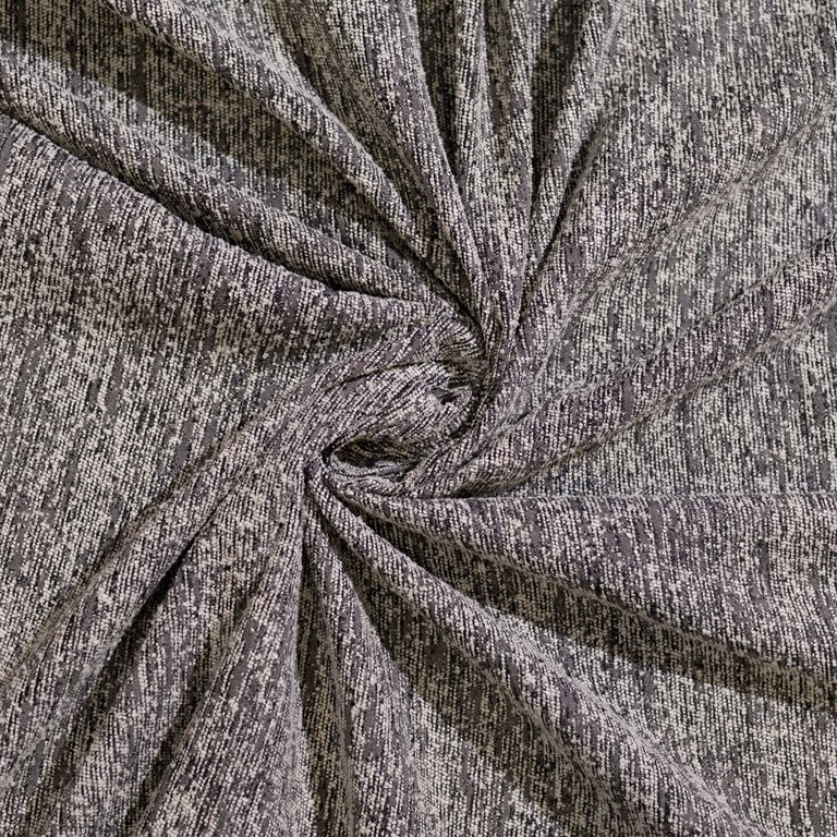 Tropez moderner Vorhang mit natürlichen Baumwollfasern und Melange Muster in Creme- und Grautönen für Wohnräume.
